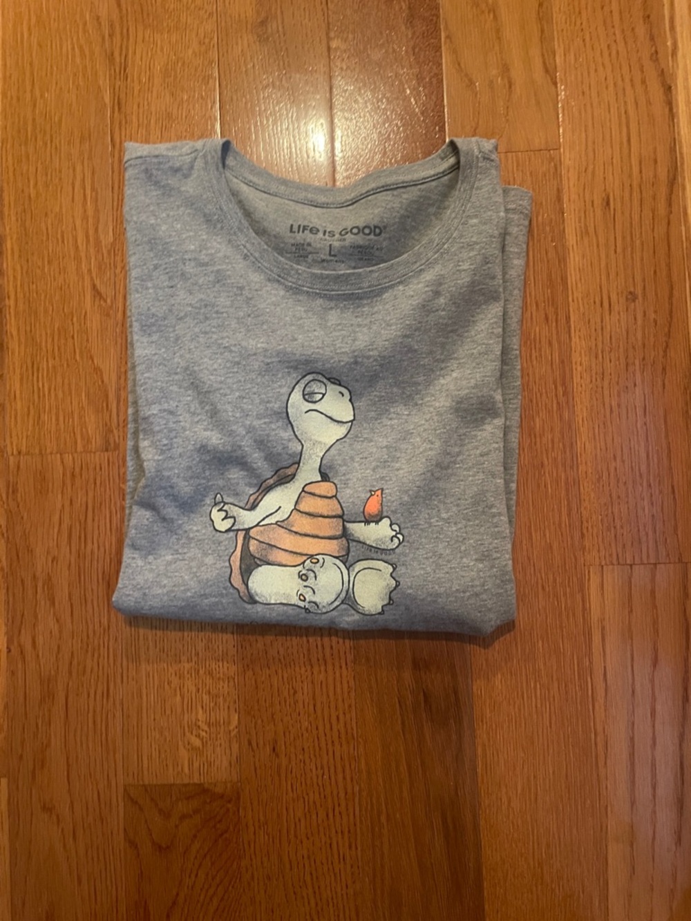 Life Is Good Heather Gray Turtle Tee with Orange Accent - Picture 6 of 6